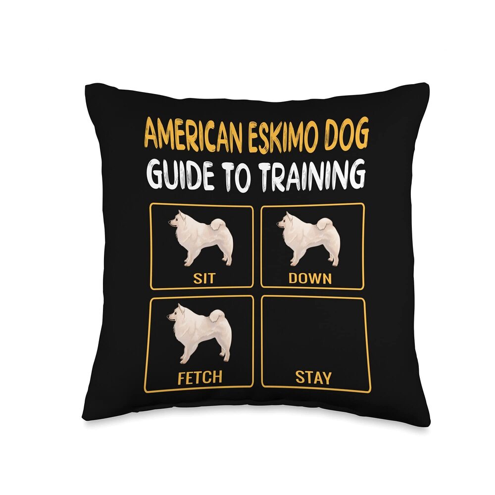 7624 American Eskimo Dog Guide To Training Dog Obedience Throw Pillow